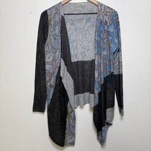 Alberto Makali Women Open Front Cardigan Sweater Medium Arsty Lagenlook Sharkbit